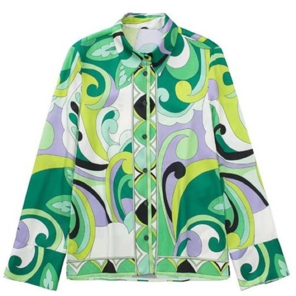 Printed‎ green long sleeve - Picture 3 of 10